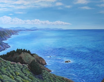 California Pacific Ocean Coast - Landscape Art Print - 8x12 Giclee