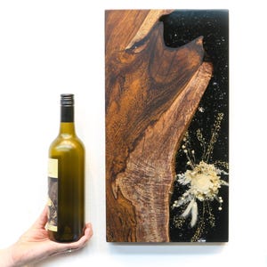 Wall Art: Handmade Reclaimed Wood & Botanical Art Resin Inlay Panel | Unique Bespoke Statement Piece | Customisable Nature-Inspired Decor