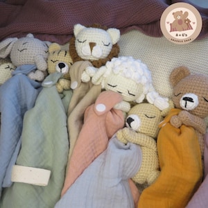 Baby Shower Gift, Baby Lovey, Handmade Baby Gift, Customizable Crochet Stuffed Animals With Blanket, Baby Security Blanket, Rattle Toy
