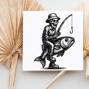Skeleton Fisherman Svg, Skeleton Fisherman Holding Fish, Fisherman ...
