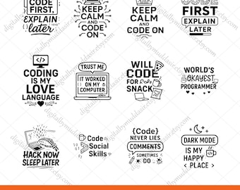 Programmeur SVG-bundel, codering citaat Svg png, Computer Geek Svg, nerd Svg, Tech Quotes svg, Coder T-shirt Design, door technologie geïnspireerde svg, png