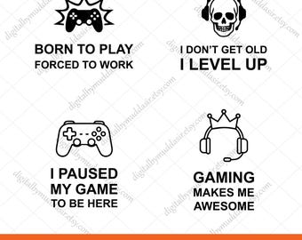 Gamer Svg, Gamer Svg Bundle, Gaming Svg Bundle, Gamer Quotes Svg, Gamer T-Shirt Design Svg, Svg Cut File for Cricut and Silhouette