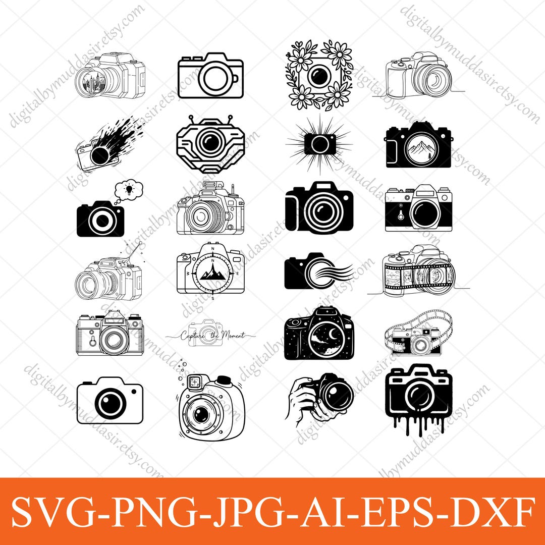 Camera SVG Bundle, Camera Svg Png, Camera Cricut, Tech Gadgets Clipart ...
