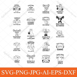 Gym Workout Quotes SVG Bundle, Fitness Workout Quotes Clipart, Funny & Motivational Quotes for Gym Lovers, Gym Shirt svg, Bodybuilding svg