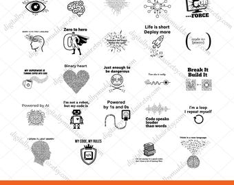 Programmerare citat SVG PNG, mjukvaruingenjör svg-paket, kodare roliga citat, drivs av AI-citat, programmerare skjortdesign, kodningscitat svg