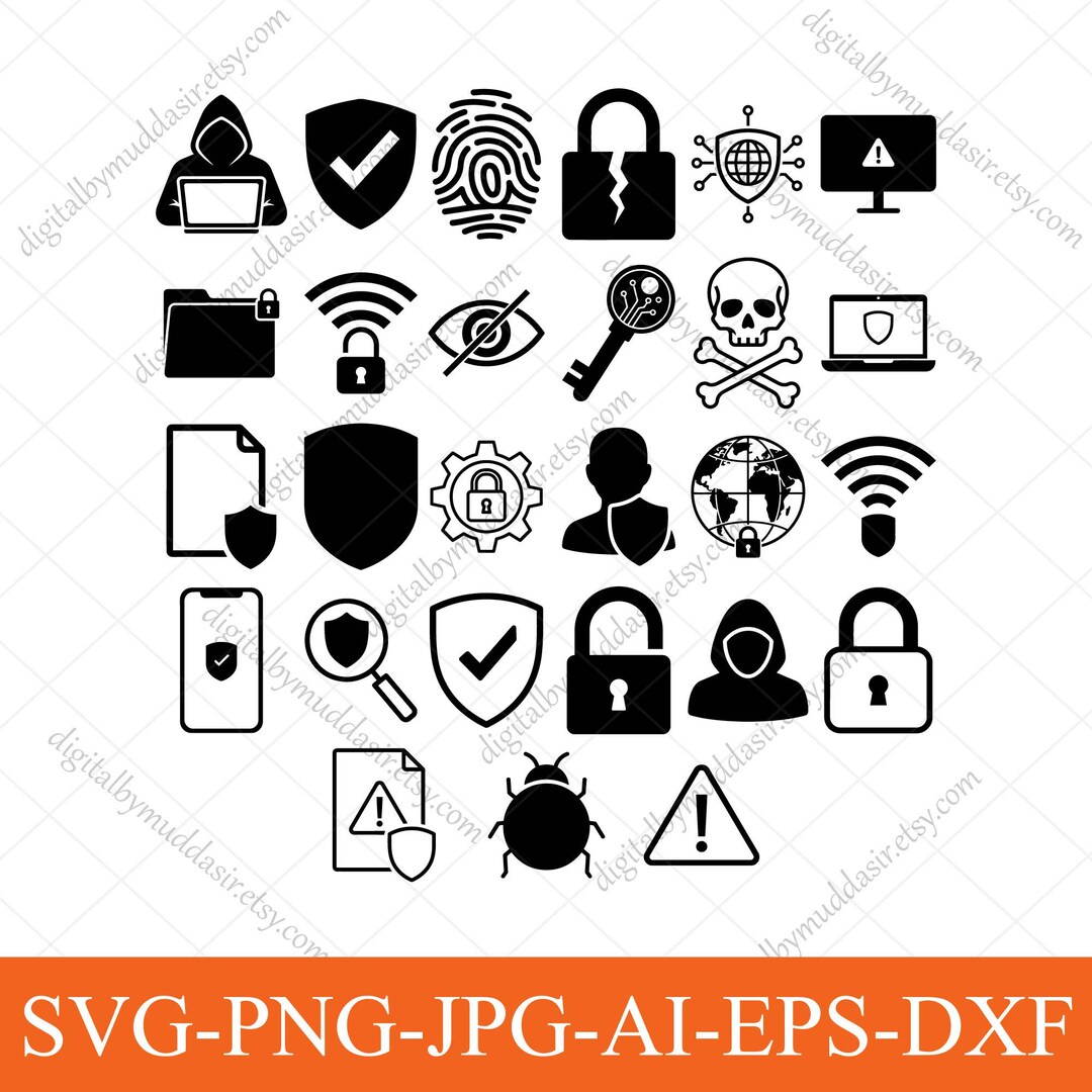 Cybersecurity Icons Bundle, Cybersecurity Icons Svg Png, Network ...
