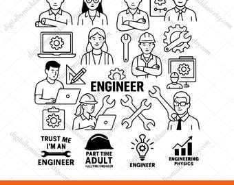 Engineer SVG Bundle, Engineer Quotes SVG, Civil Engineer Svg, Engineer Svg, Mechanical Engineer Svg, Cut Files For Cricut, Silhouette