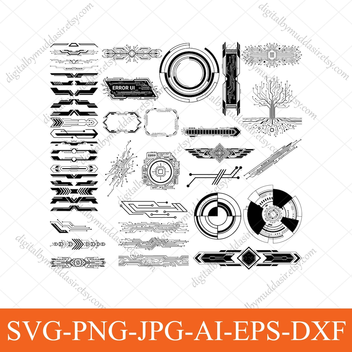 Cyber Futuristic Technology Svg Bundle, Cyberpunk Technology Svg, Tech ...