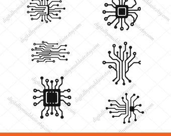 Computer Processor Svg Bundle, Circuit Board and Chip Vector | Tech inspired svg bundle | Technology svg, png , jpg, eps, dxf, ai