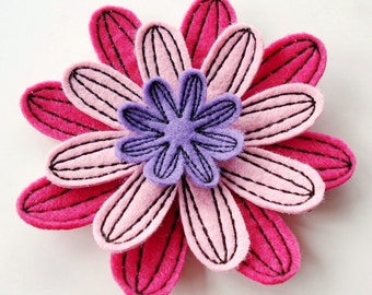 Embroidery Design for Machine Embroidery In-The-Hoop  Symmetrical Flower Number 3 - Four sizes
