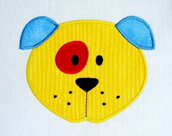 Puppy Face Machine Embroidery Design Applique 4x4 and 5x7