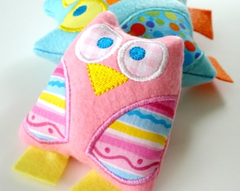 Owl Softie Embroidery Design for Machine Embroidery - Softie In-The-Hoop - ITH - digital embroidery design felt fabric Softy