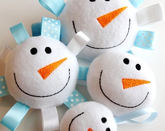 Snowman Softie - Ornament In-The-Hoop Embroidery Design for Machine Embroidery - 4 SIZES