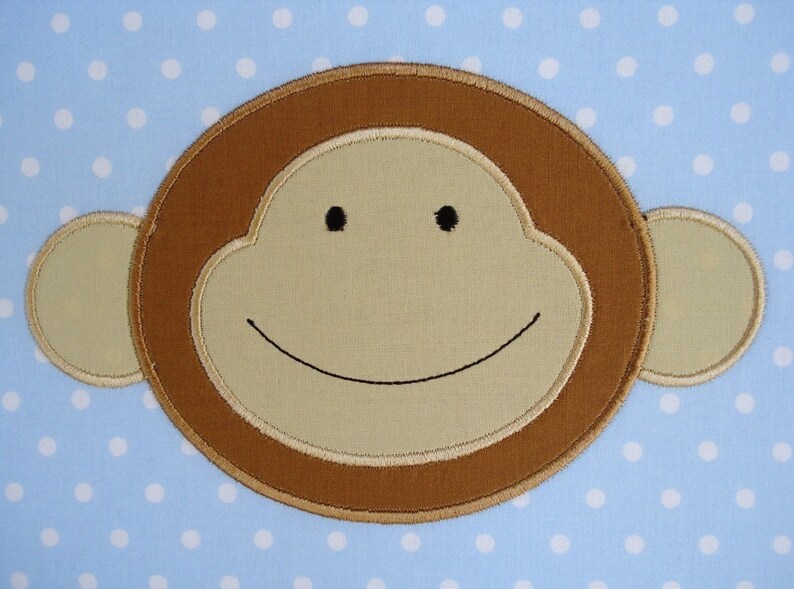 Machine embroidery applique design monkey face no1 4x4  etsy Machine embroidery applique design monkey face no1 4x4  etsy