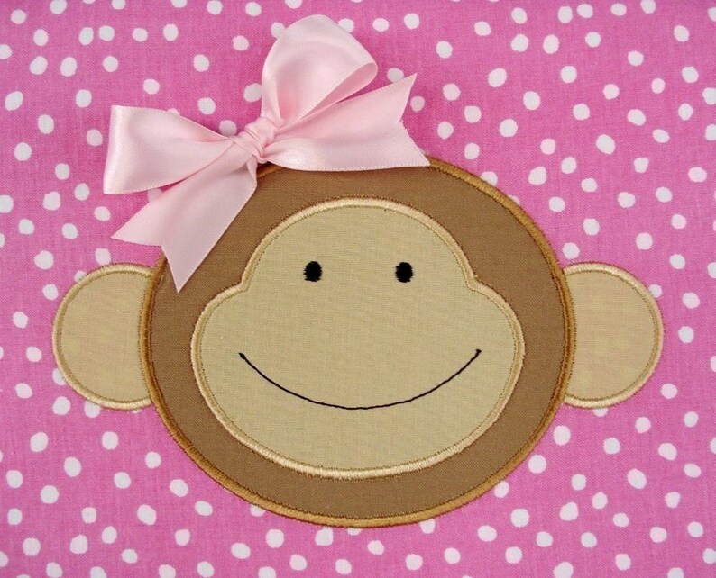 Machine embroidery applique design monkey face no1 4x4  etsy Machine embroidery applique design monkey face no1 4x4  etsy