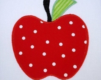 Apple Applique Machine Embroidery 4x4 and 5x7