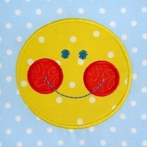 Embroidery Design for Machine Embroidery Applique Happy Face Two Sizes 4x4 and 5x7 image 4