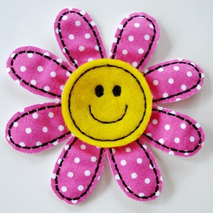 Stickdatei für die Stickmaschine In-The-Hoop glückliches Gesicht Gänseblümchen
