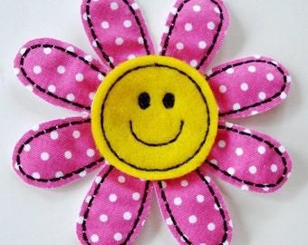 Embroidery Design for Machine Embroidery In-The-Hoop  Happy Face Daisy