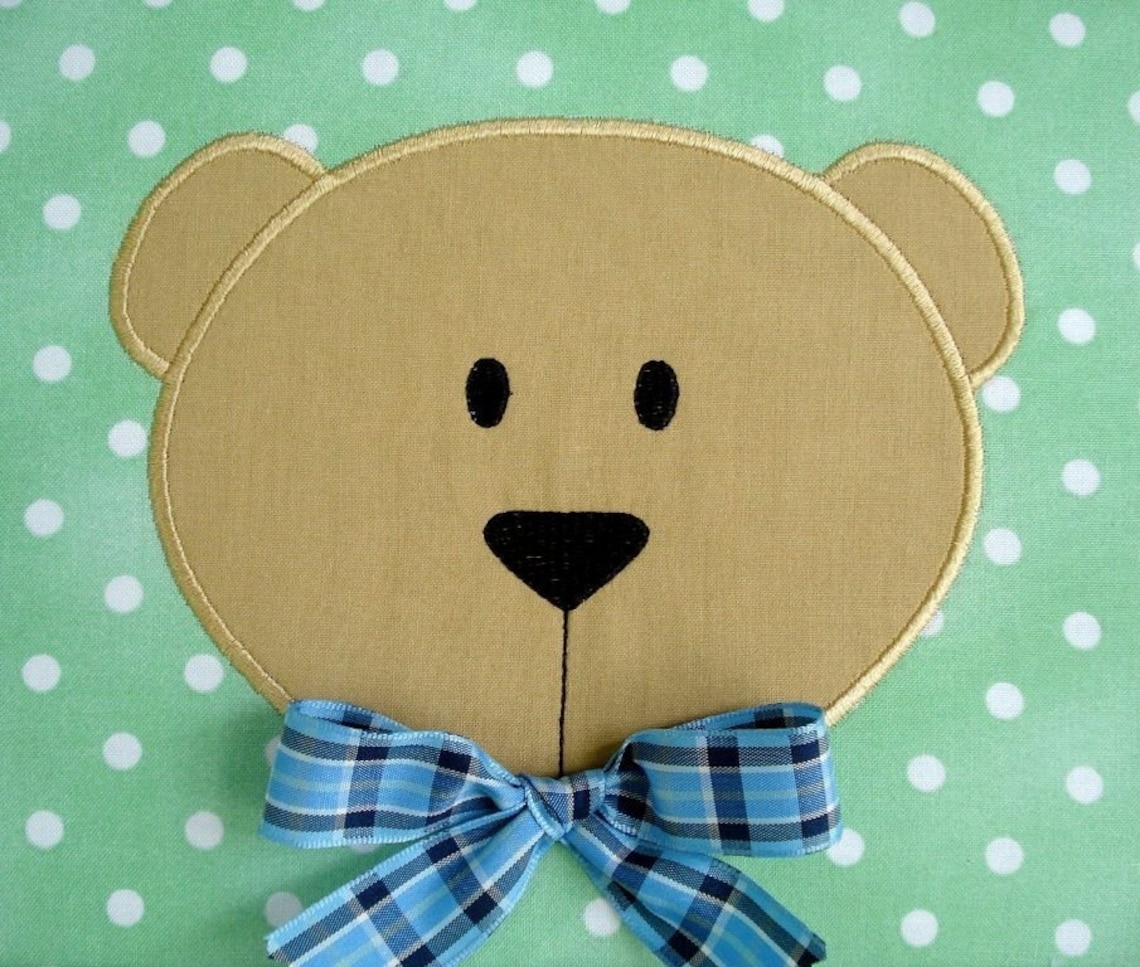 Bear face machine embroidery design applique 4x4 and 5x7  etsy Bear face machine embroidery design applique 4x4 and 5x7  etsy