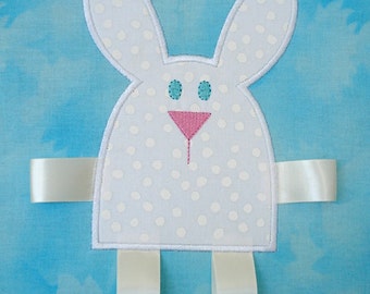 Embroidery Design for Machine Embroidery Applique - Bunny with Ribbon Legs- Two Sizes 4x4 and 5x7