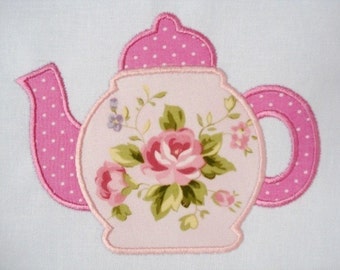 Teapot Machine Embroidery Applique Design 4x4 and 5x7