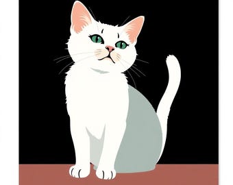 ポスター猫ミニマリスト、抽象アート猫、壁ポスター