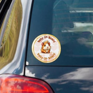 Naklejki Baby On Board, urocze zwierzę, dekoracja pokoju dziecięcego na baby shower, naklejka na okno samochodu, nowa naklejka dla rodzica dla mamy, dekoracja pokoju dziecięcego