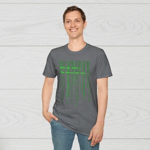 Camiseta personalizada Matrix, regalo personalizado, camiseta con diseño de la cascada de codificación de la matriz verde, camiseta personalizada, regalo para fans, camiseta nostálgica, camiseta con nombre personalizado. imagen 7