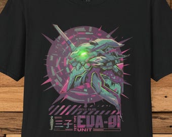 Neon Genesis Evangelion Unit 01 T-Shirt, Vintage Style Anime Gift Evangelion Fans, unique gift manga Tee, Classic Anime Present cotton Shirt