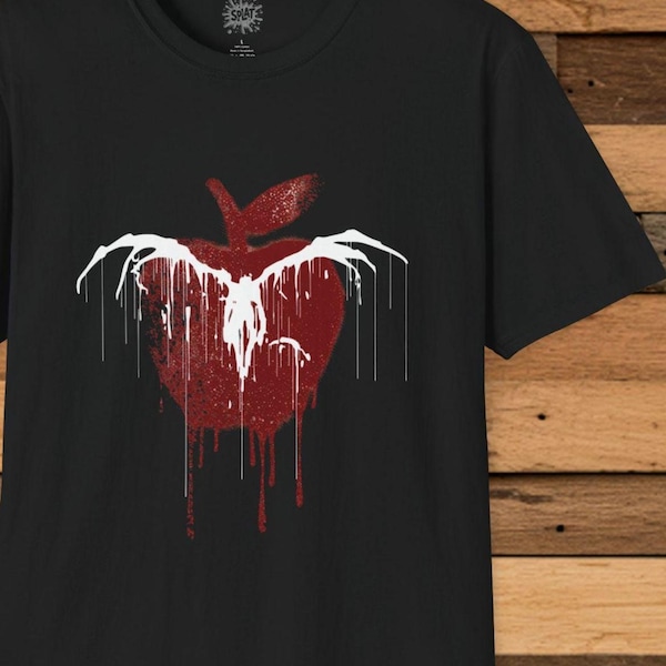 Death Angel Anime T-Shirt, death note shirt, Manga Graphic Tee, Shinigami Apple Tee, Death note Shirt, Japanese Anime Gift, Anime Lover Top