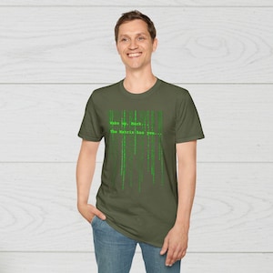 Camiseta personalizada Matrix, regalo personalizado, camiseta con diseño de la cascada de codificación de la matriz verde, camiseta personalizada, regalo para fans, camiseta nostálgica, camiseta con nombre personalizado. imagen 6