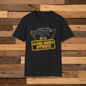 Aliens M41A Pulse Rifle Unisex Softstyle T-Shirt, Funny Joke Tee for Movie Fans, Colonial Marines Approved, Great Gift