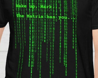 Custom T-shirt Matrix gift Personalized Shirt Green Matrix Coding Cascade Personalized T-Shirt, Fans Gift, Nostalgic Tee, Custom Name Shirt