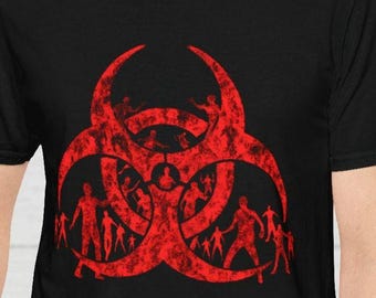 28年後Tシャツ：赤いバイオハザードゾンビ黙示録グラフィックTシャツ 