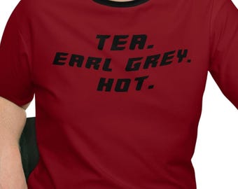 Sci-Fi Inspired T-shirt gift, Funny Tee Sci Fans, Loose Fit Shirt, Red shirt captian, Gift for Him, gift for Her, Bold Fonts Tee trekkie