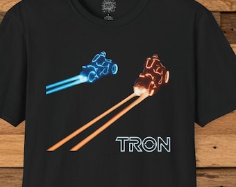 TRON Light Bike Inspired Unisex T-Shirt, Sci Fi Movie Fan Tee, Bright Colors Graphic Shirt