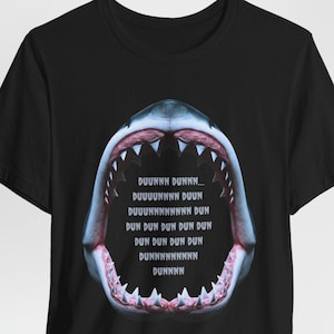 Shark Jaws Movie Theme Tee, Funny Play on Words 50th Anniversary Shirt, Tshirt Gift Idea, Movie Lover Graphic Tee, Novelty Movie Fan Top