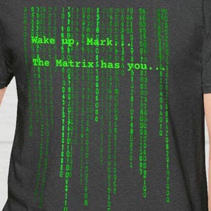 Camiseta personalizada Matrix, regalo personalizado, camiseta con diseño de la cascada de codificación de la matriz verde, camiseta personalizada, regalo para fans, camiseta nostálgica, camiseta con nombre personalizado. imagen 3