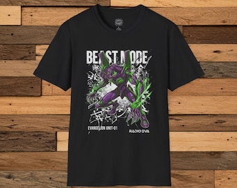 Neon Genesis Evangelion Unit 01 T-Shirt, Anime Graphic Tee, Eva Unit 01 Shirt, Beast Mode Design, Unisex Softstyle Tee