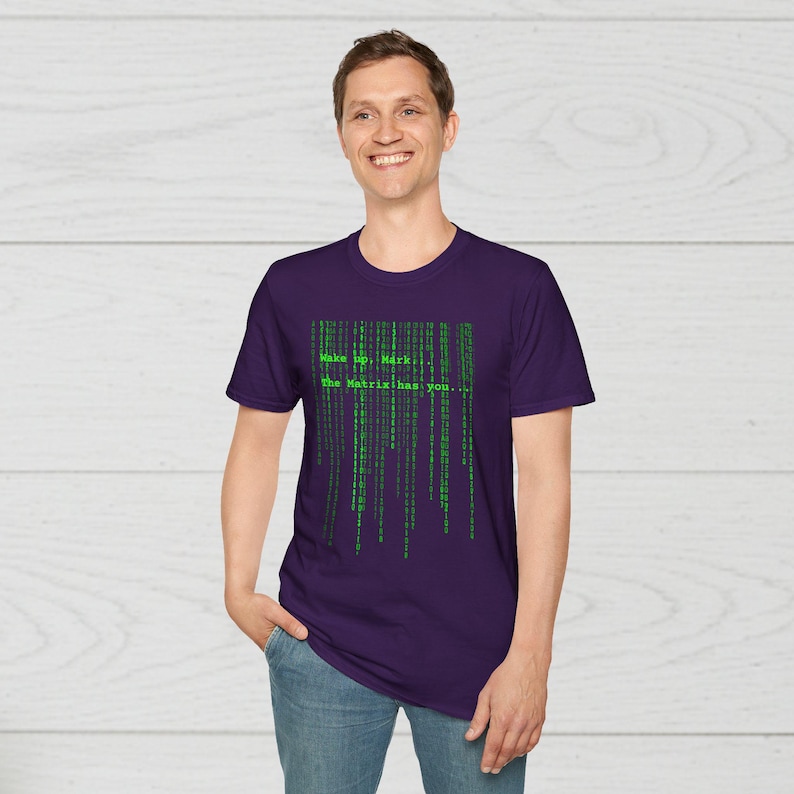 Camiseta personalizada Matrix, regalo personalizado, camiseta con diseño de la cascada de codificación de la matriz verde, camiseta personalizada, regalo para fans, camiseta nostálgica, camiseta con nombre personalizado. imagen 9
