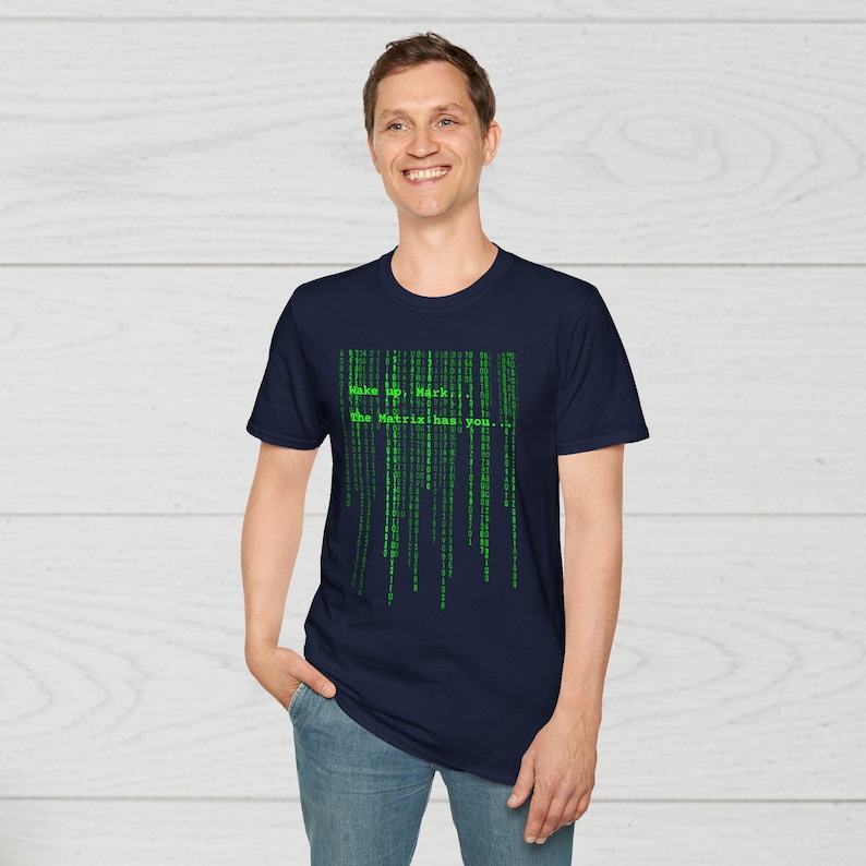 Camiseta personalizada Matrix, regalo personalizado, camiseta con diseño de la cascada de codificación de la matriz verde, camiseta personalizada, regalo para fans, camiseta nostálgica, camiseta con nombre personalizado. imagen 8