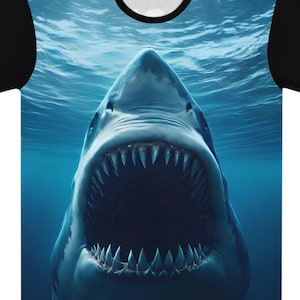 Shark Jaws Bite T-shirt gift Shark Jaws Men&#39;s Graphic Tee, 50th Anniversary gift, Shark Jaws Design Tee, Ocean Lover Gift, Beach Apparel