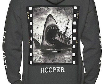 Shark Jaws Hoodie gift Custom 50th Movie Anniversary Sweatshirt Classic Design Gift for Movie Lovers Terror Jumper Jaws Hooded Sweatshirt