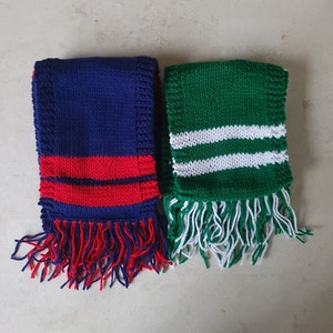 Hand Knit Football Scarf - School Colors - NFL Team Colors