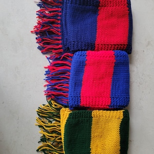 Hand Knit Football Scarf - School Colors - NFL Team Colors