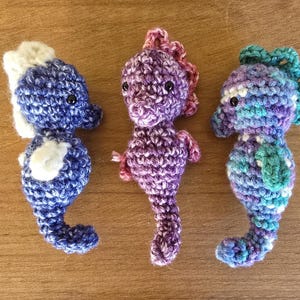 Crochet Mini Seahorse Amigurumi - Handmade Plush