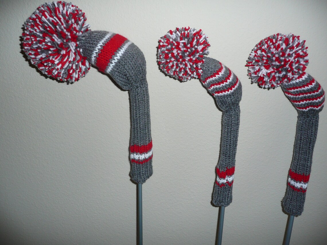 Hand Knit Golf Club Covers Vintage Style Golf Club Covers Etsy