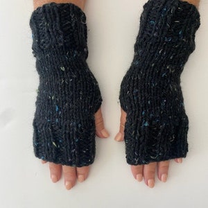 Hand Knit  Fingerless Mittens/Texting Gloves - Wrist Warmers - Mixed Colors - Gift Ideas