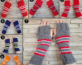 Fingerless Gloves - College Football Team Colors - Mittens - Texting gloves - Gift Ideas